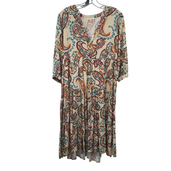 Kate & Sam Dresses & Skirts - Kate & Sam Womens Paisley A-Line Dress 3/4 Sleeve Multicolor Size Small